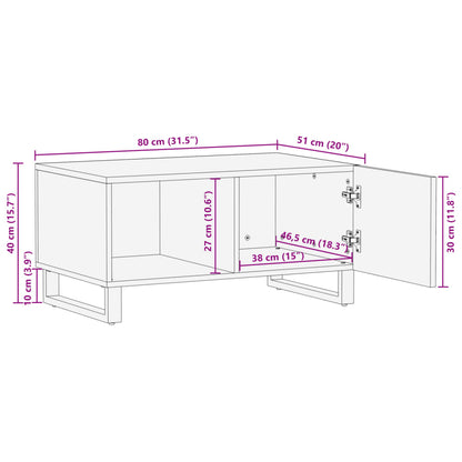 Salongbord Sofabord Brun 80x51x40 cm grovt heltre mangotre