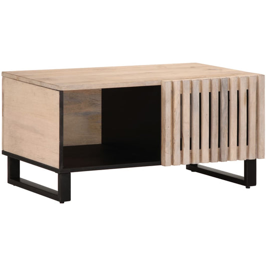Salongbord Sofabord Hvit 80x51x40 cm heltre mango