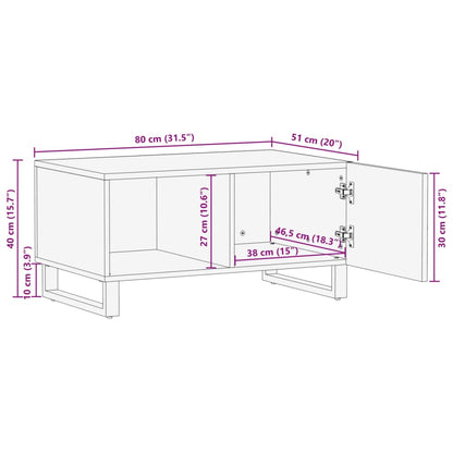 Salongbord Sofabord Hvit 80x51x40 cm heltre mango