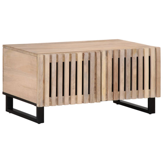 Salongbord Sofabord Hvit 80x51x40 cm heltre mango