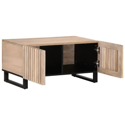 Salongbord Sofabord Hvit 80x51x40 cm heltre mango