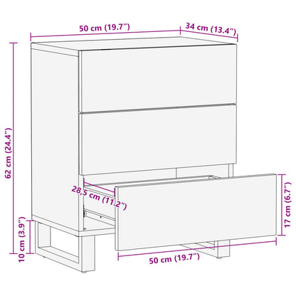 Nattbord Sengbord Tre Heltre Akasietre 50x34x62 cm