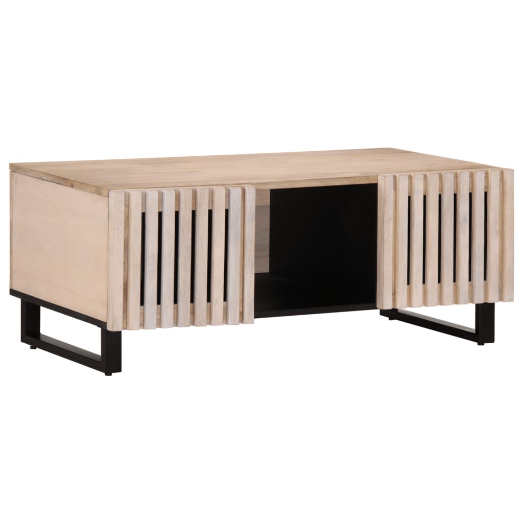 Salongbord Sofabord Hvit 100x55x40 cm heltre mango
