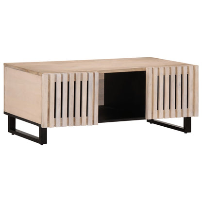 Salongbord Sofabord Hvit 100x55x40 cm heltre mango