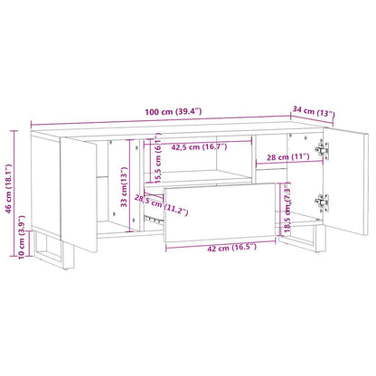 TV-Møbel Tre Tv-benk 100x34x46 cm heltre mango