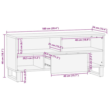 TV-Møbel Brun Tv-benk 100x34x46 cm heltre mango