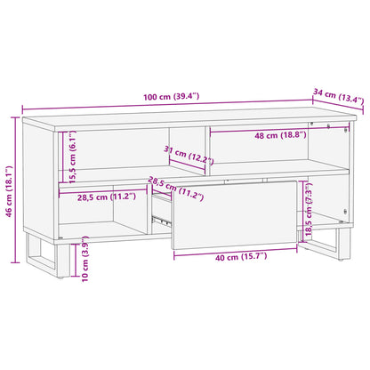 TV-Møbel Tre Tv-benk 100x34x46 cm heltre mango