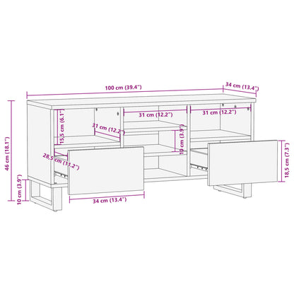 TV-Møbel Tre Tv-benk 100x34x46 cm heltre mango