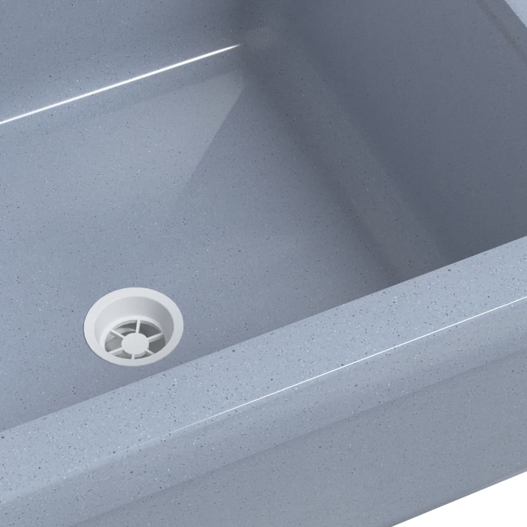 Kjøkkenvask Veggmontert servant Grå 40x40x24 cm harpiks