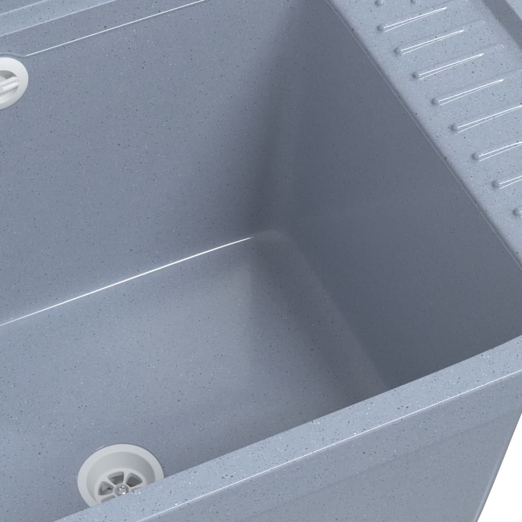 Kjøkkenvask Veggmontert servant Grå 50x35x24 cm harpiks