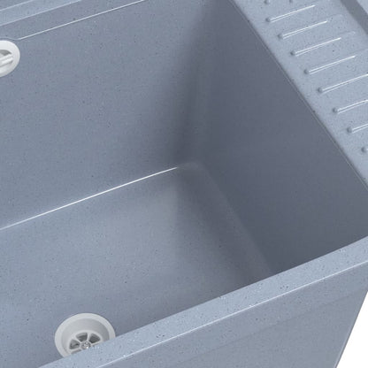 Kjøkkenvask Veggmontert servant Grå 50x35x24 cm harpiks