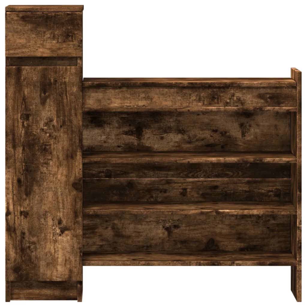 Skoskap Skohylle Skobenk Røkt Eik 100,5x28x100 cm