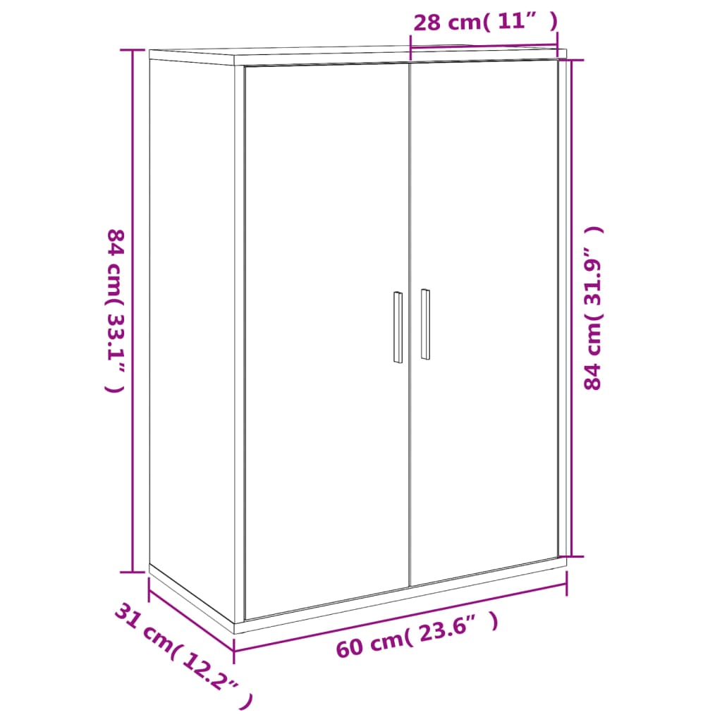 Skjenk Sonoma Eik 60x31x84 cm