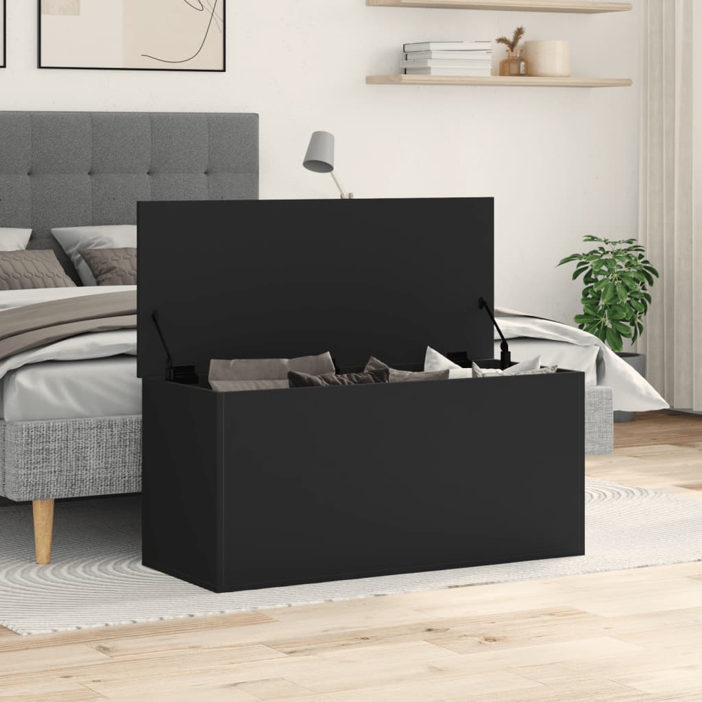 Oppbevaringskiste Svart 100x42x46 cm