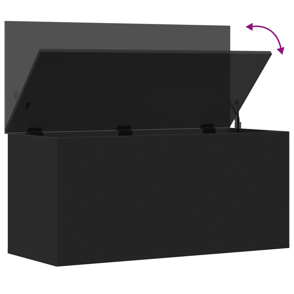 Oppbevaringskiste Svart 100x42x46 cm