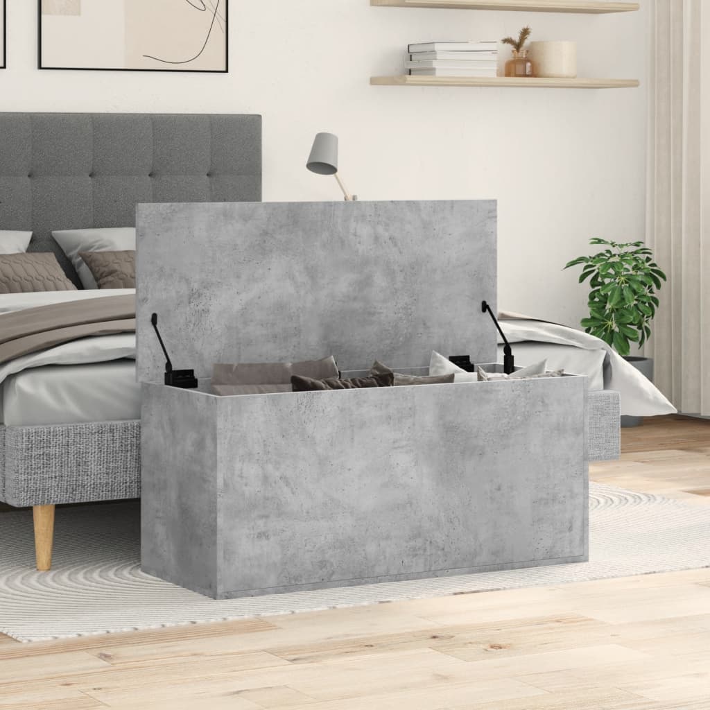 Oppbevaringskiste Betonggrå 100x42x46 cm