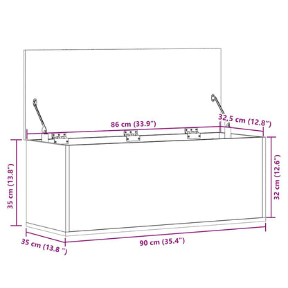 Oppbevaringskiste Hvit 90x35x35 cm