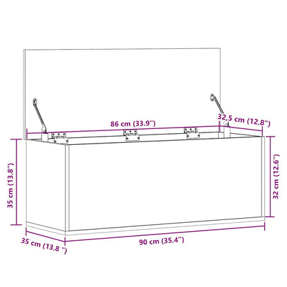 Oppbevaringskiste Sonoma Eik 90x35x35 cm