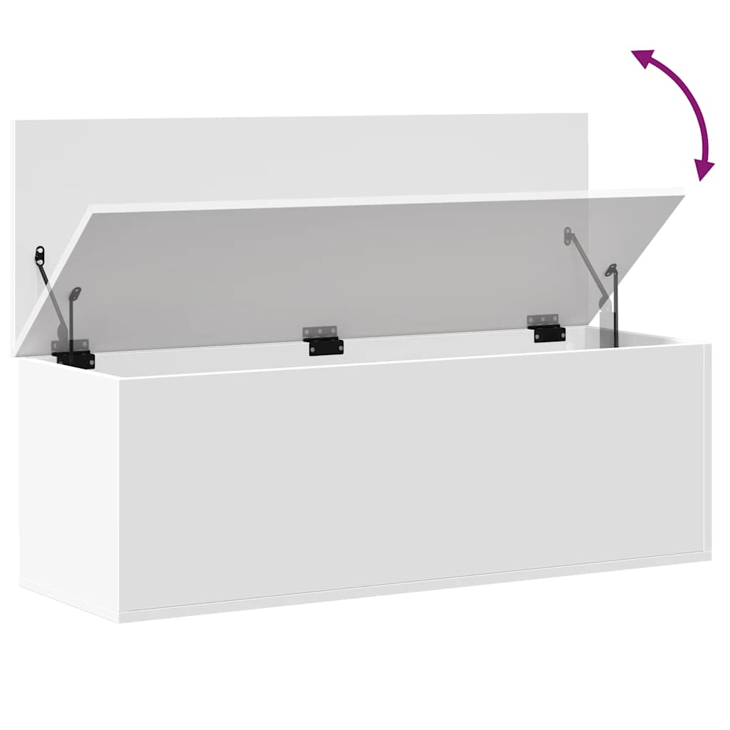 Oppbevaringskiste Hvit 102x35x35 cm