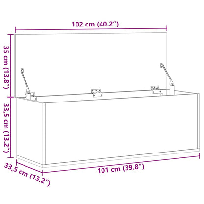 Oppbevaringskiste Svart 102x35x35 cm