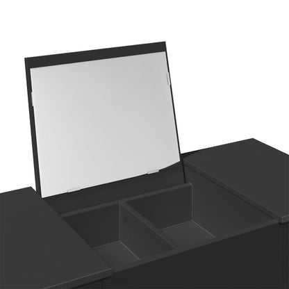 Sminkebord Svart speil 100x45x76 cm