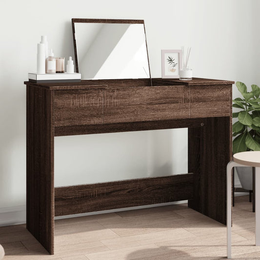 Sminkebord Brun Eik speil 100x45x76 cm
