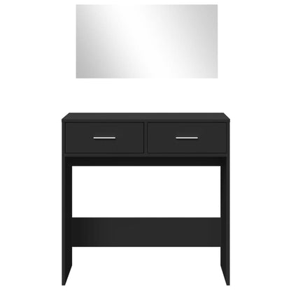 Sminkebord Svart speil 80x39x80 cm