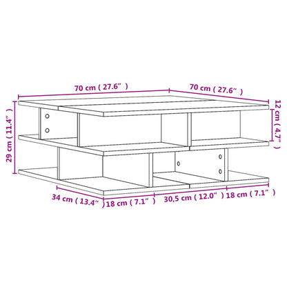 Salongbord Sofabord Hvit 70x70x29 cm