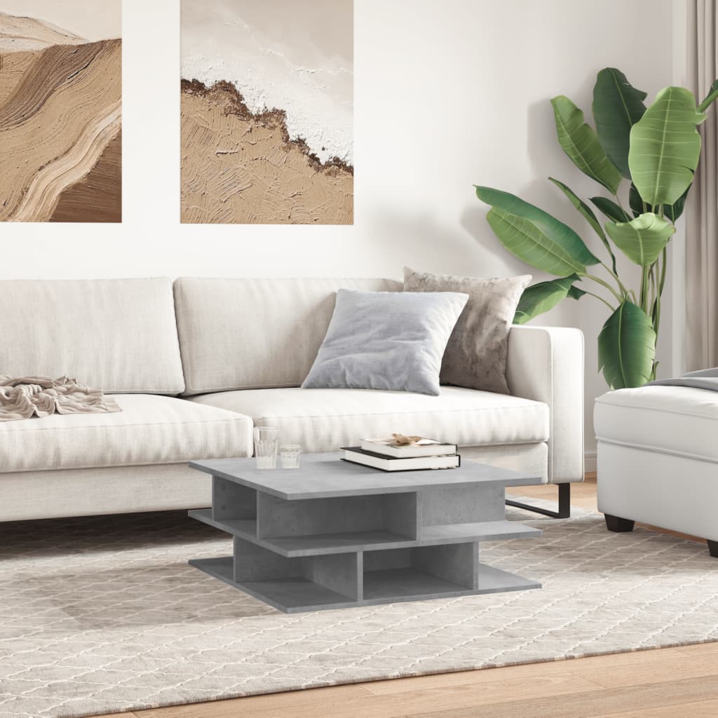 Salongbord Sofabord Betonggrå 70x70x29 cm