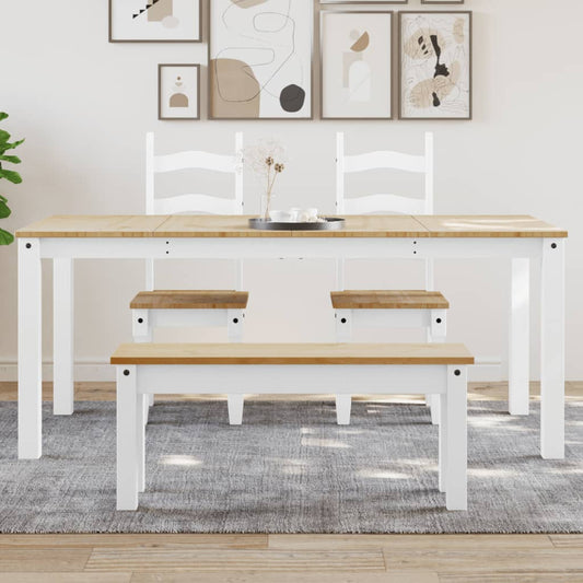 Spisebord Kjøkkenbord Panama hvit 180x90x75 cm heltre furu