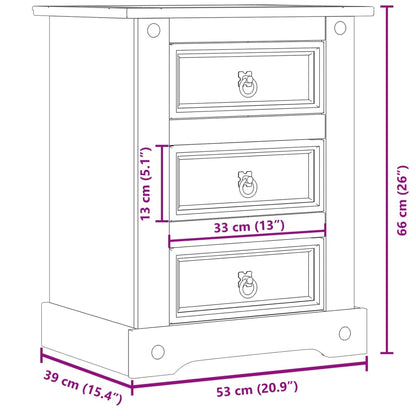 Nattbord Sengbord Tre heltre furu Corona 53x39x66 cm