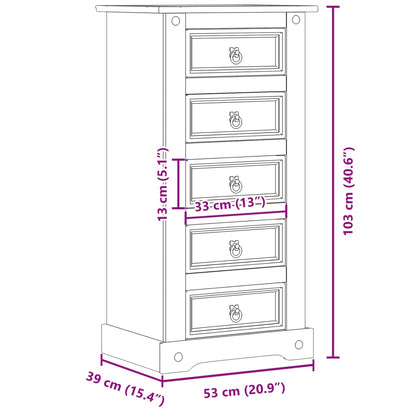 Nattbord Sengbord Tre heltre furu Corona 53x39x103 cm