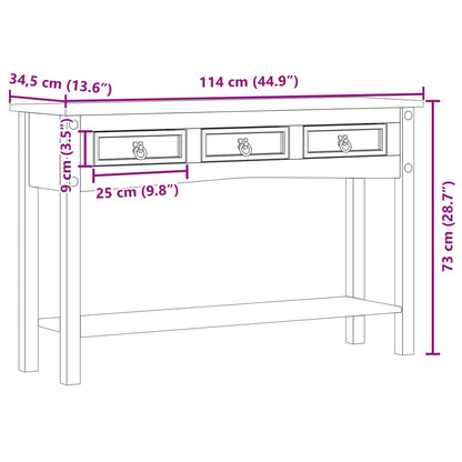 Avlastningsbord konsollbord Tre Corona 114x34,5x73 cm heltre furu