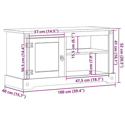 TV-Møbel Tre TV-benk heltre furu Corona 100x40x52 cm