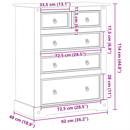 Kommode Tre Corona 92x48x114 cm heltre furu
