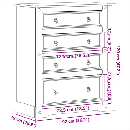 Kommode Tre Corona 92x48x120 cm heltre furu