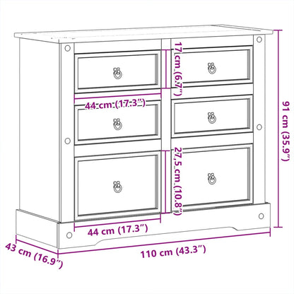 Kommode Tre Corona 110x43x91 cm heltre furu