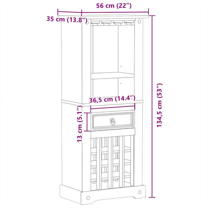 Vinstativ Corona 56x35x134,5 cm heltre furu