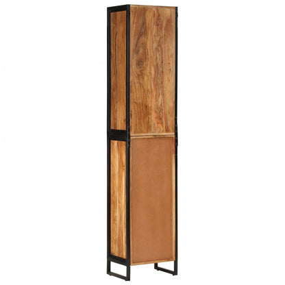 Baderomsskap 40x27x190 cm jern og heltre akasie