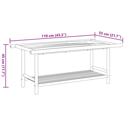 Salongbord Sofabord Tre Bambus 110x55x45 cm