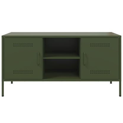 TV-Møbel DIV. TV-benk olivengrønn 100,5x39x50,5 cm stål