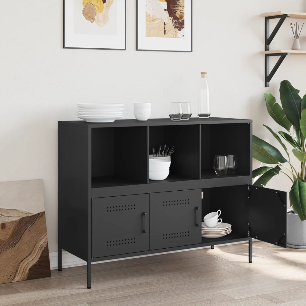 Skap Svart 100,5x39x79 cm stål