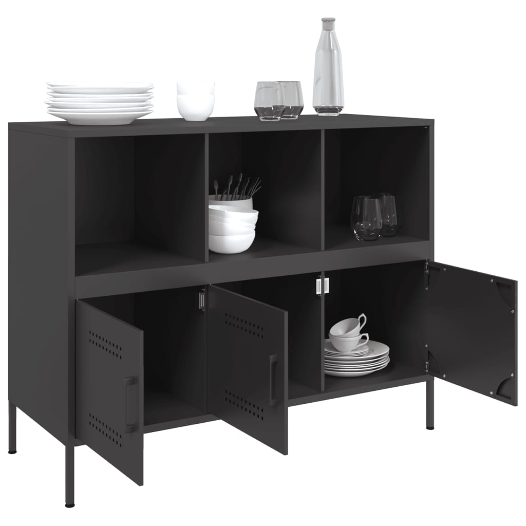 Skap Svart 100,5x39x79 cm stål