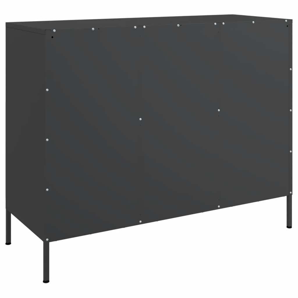 Skap Svart 100,5x39x79 cm stål