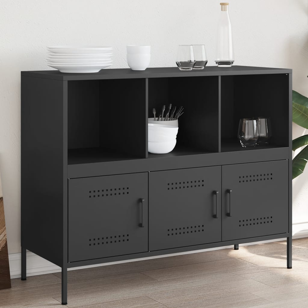 Skap Svart 100,5x39x79 cm stål