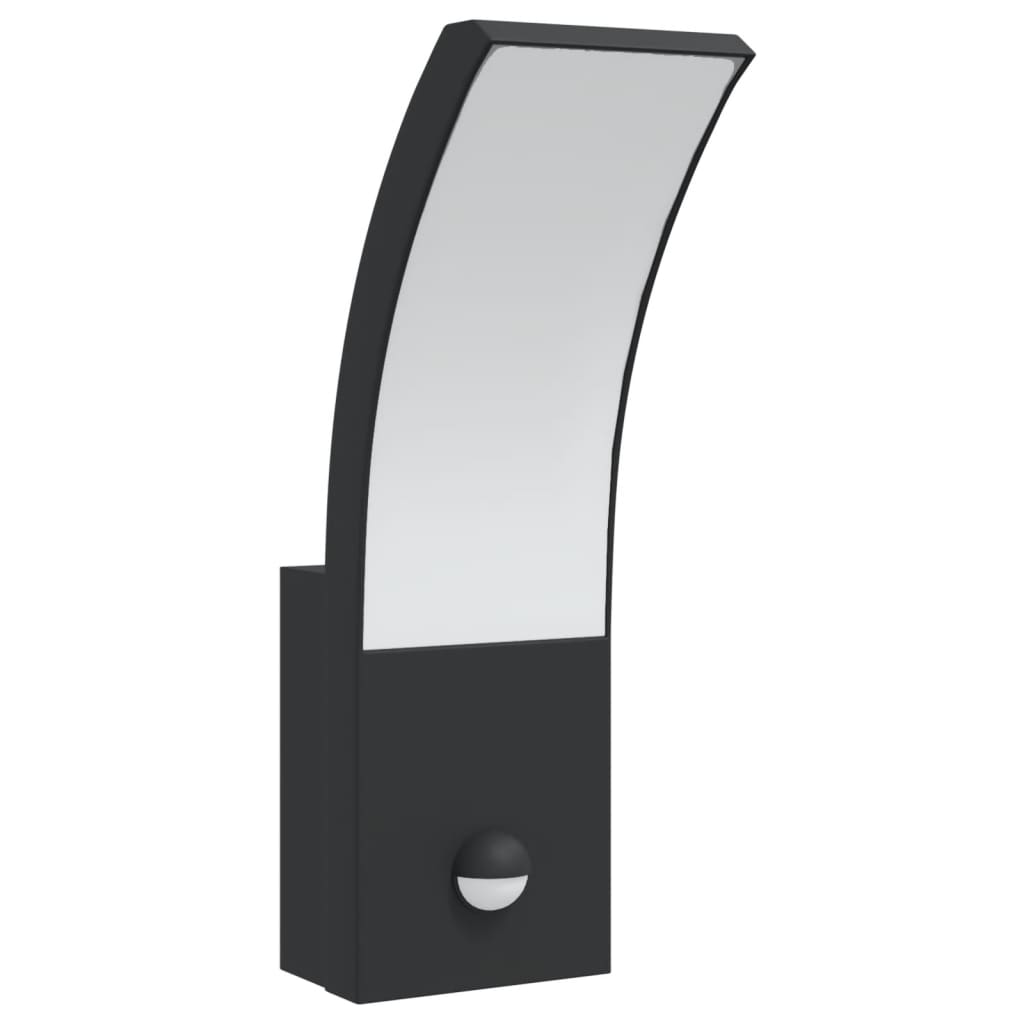Hagebelysning Vegg El. Veggmonterte LED-utelamper sensor 2 stk svart støpt aluminium