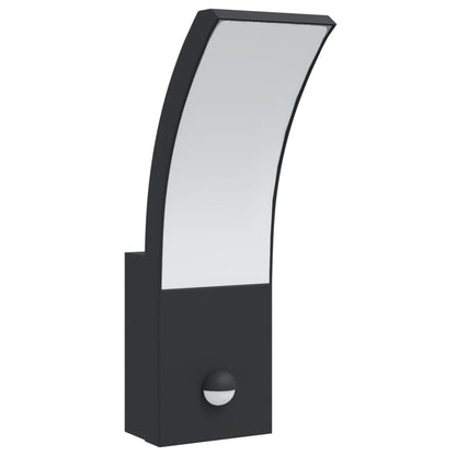 Hagebelysning Vegg El. LED-utelamper sensor 2 stk Svart støpt aluminium