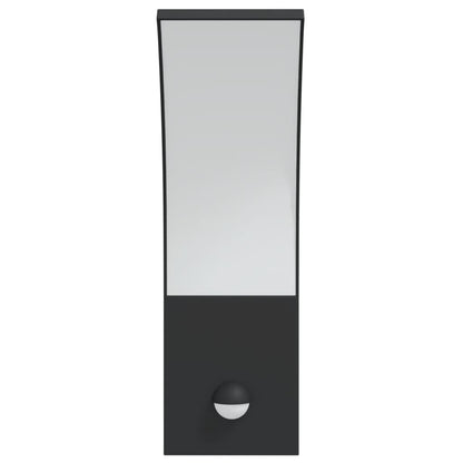 Hagebelysning Vegg El. LED-utelamper sensor 2 stk Svart støpt aluminium