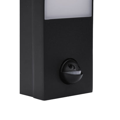 Hagebelysning Vegg El. LED-utelamper sensor 2 stk Svart støpt aluminium