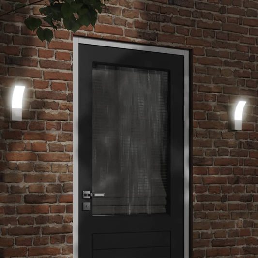 Hagebelysning Vegg El. Veggmonterte LED-utelamper 2 stk hvit støpt aluminium